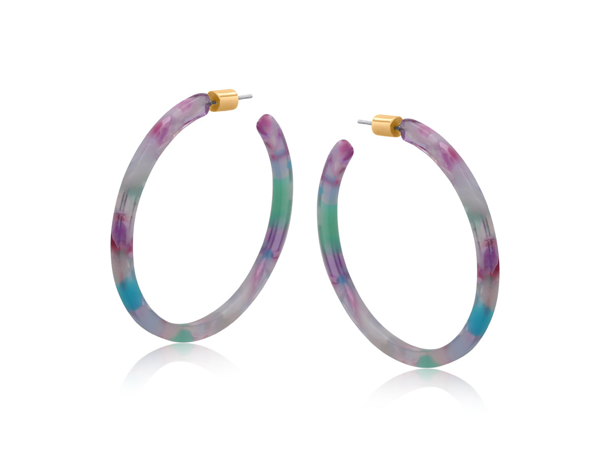 Austin Skinny Statement Resin Hoop Earrings