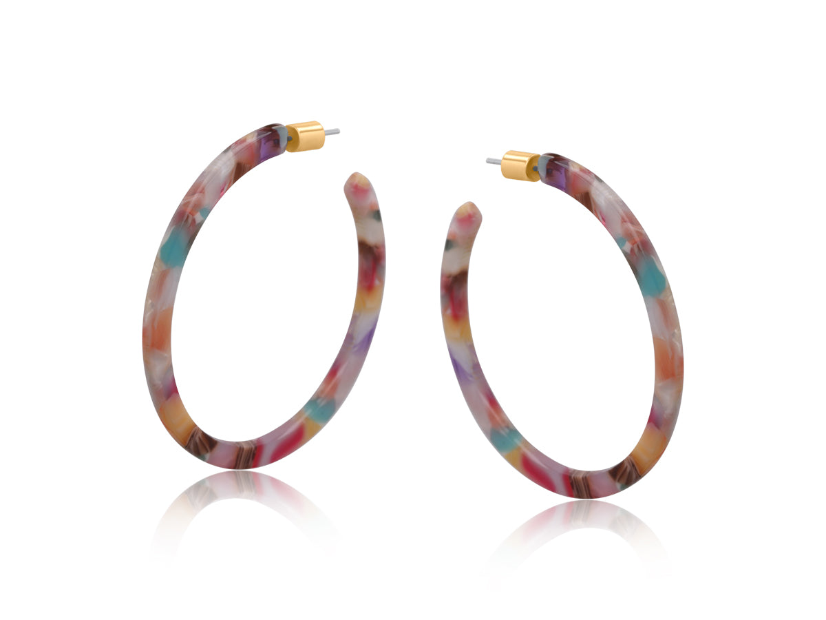 Austin Skinny Statement Resin Hoop Earrings