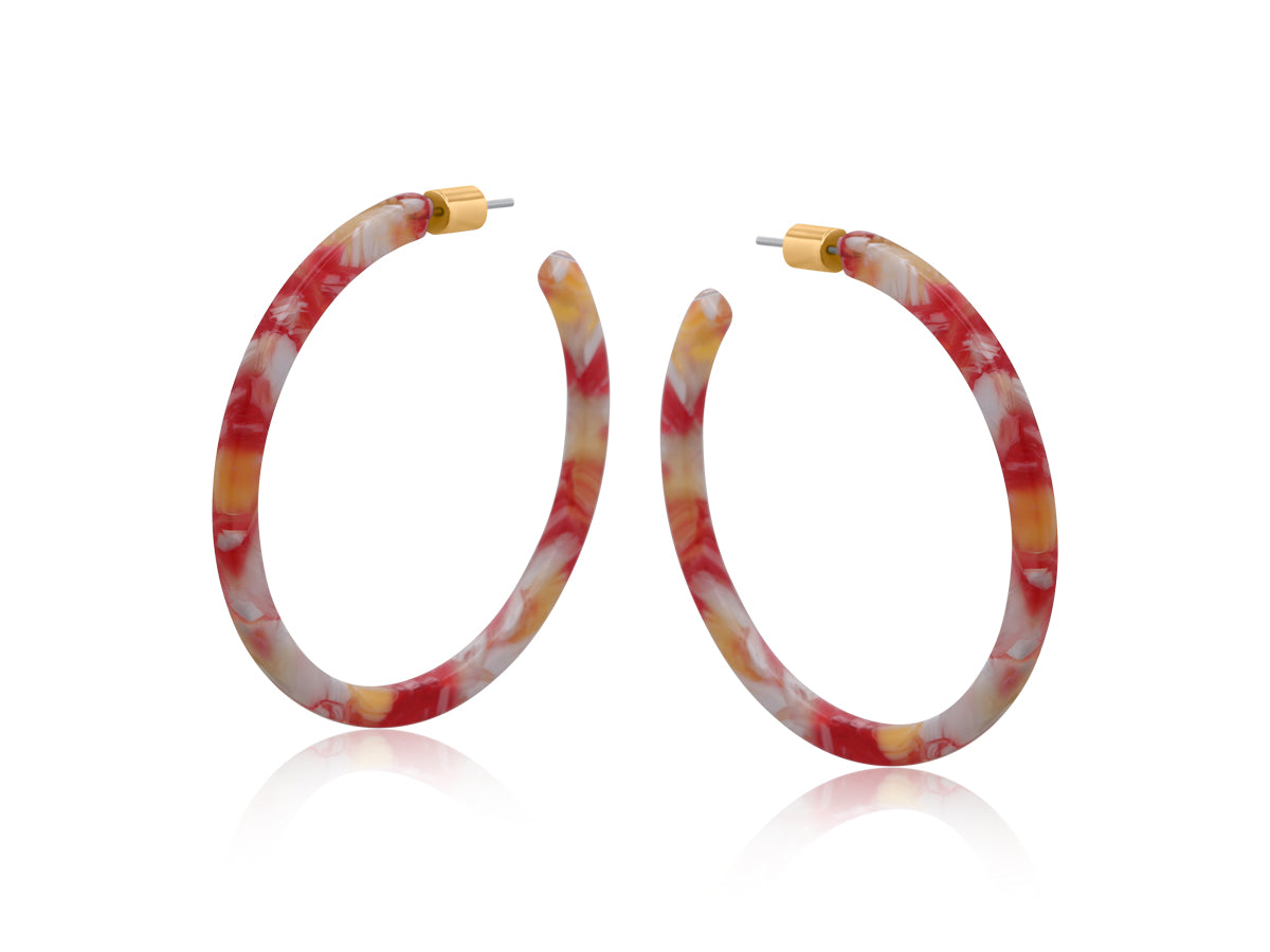 Austin Skinny Statement Resin Hoop Earrings