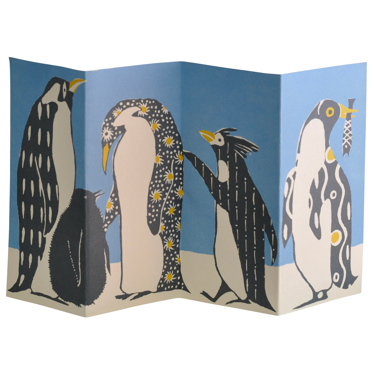 Penguins In Kimonos Concertina Card