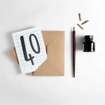 40th Birthday Grid Letterpress Card