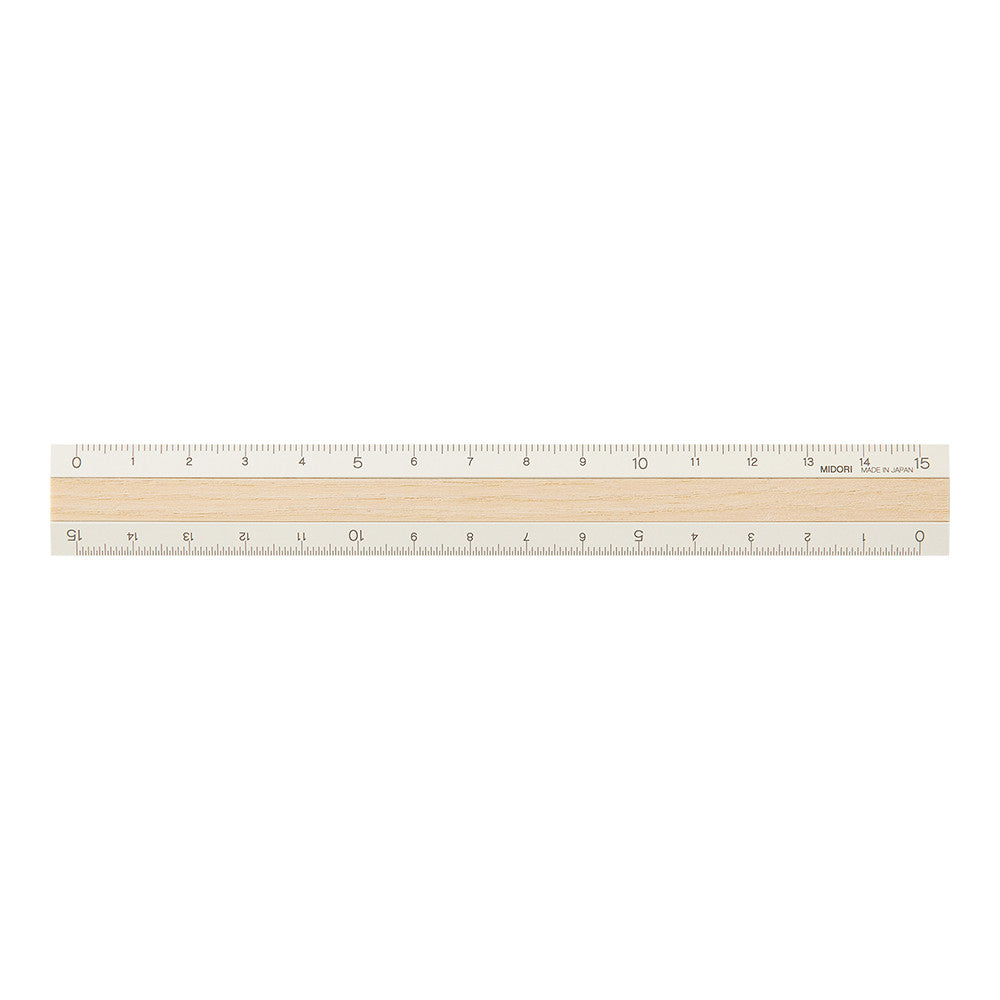 15cm Aluminium & Wood Ruler