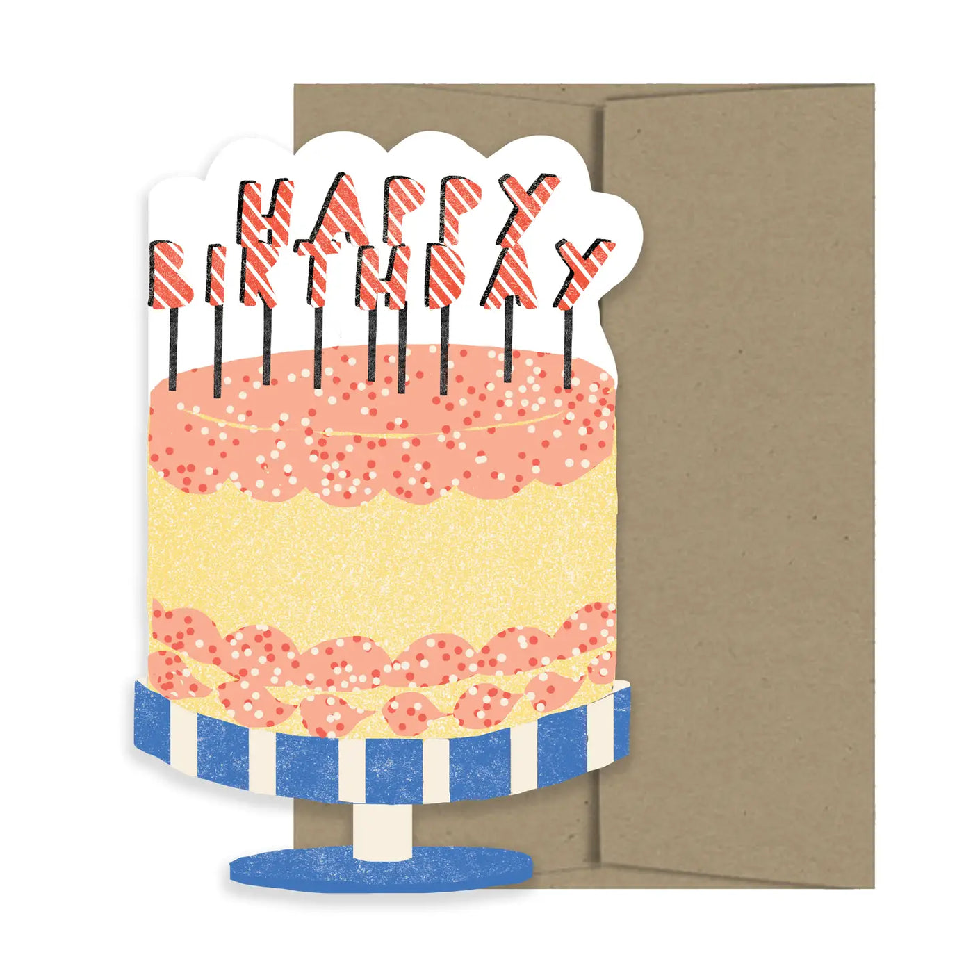 Happy Birthday Cake Die Cut Card