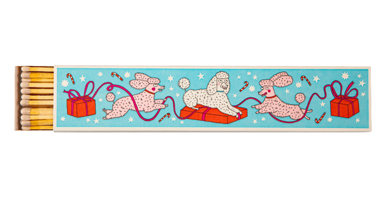 'Christmas Poodles' Extra Long Luxury Boxed Matches