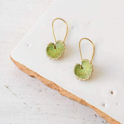 Green Clover Leaf Earrings