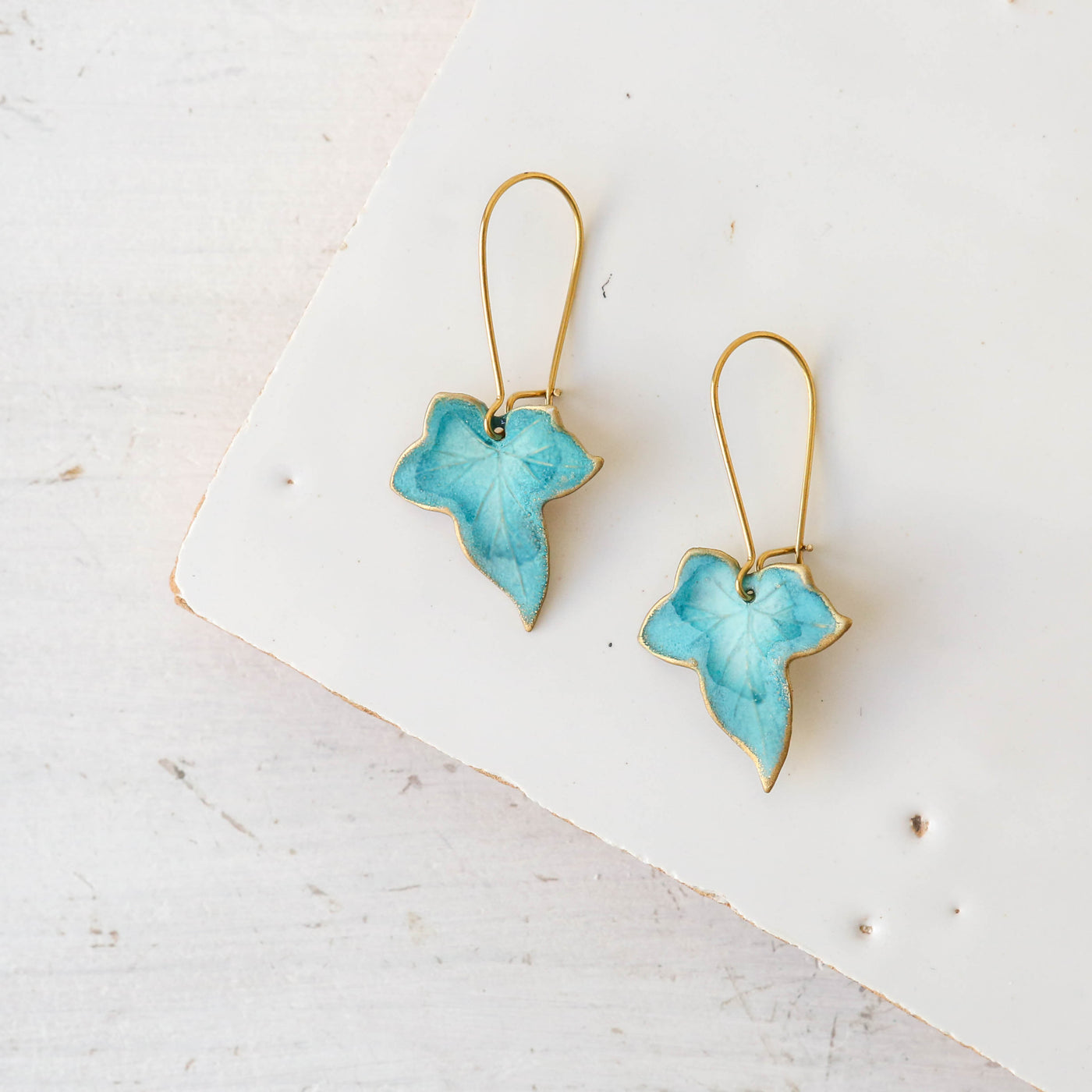 Blue Ivy Leaf Earrings