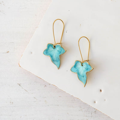 Blue Ivy Leaf Earrings