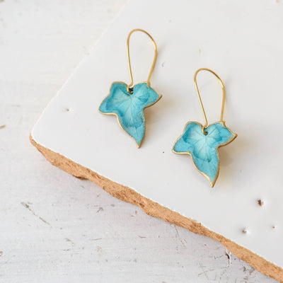 Blue Ivy Leaf Earrings