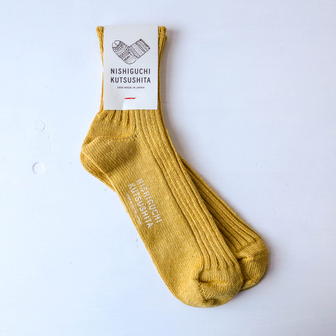 Linen Ribbed Socks by Nishiguchi Kutsushita – Berylune