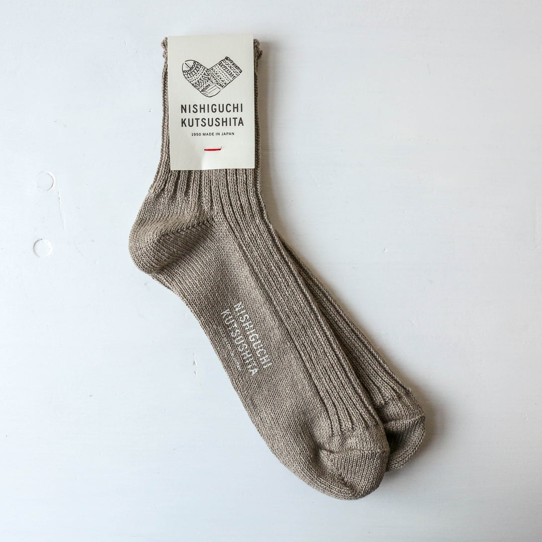 Linen Ribbed Socks by Nishiguchi Kutsushita – Berylune