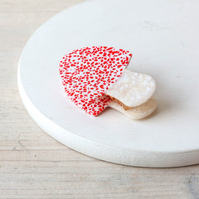 Hand Painted Cellulose Hair Claw - Toadstool