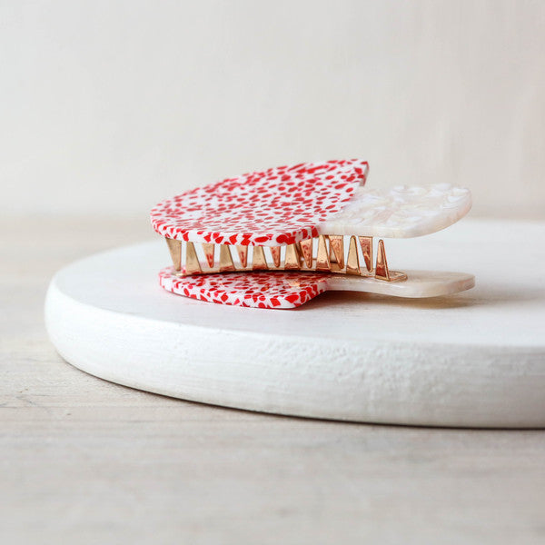 Hand Painted Cellulose Hair Claw - Toadstool