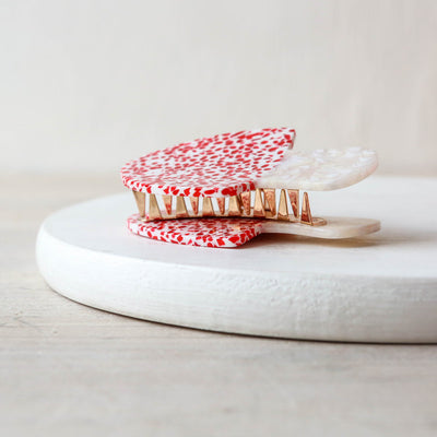 Hand Painted Cellulose Hair Claw - Toadstool