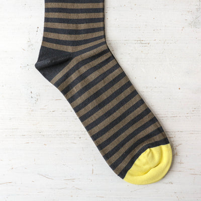 Bonne Maison Socks - Slate Stripe