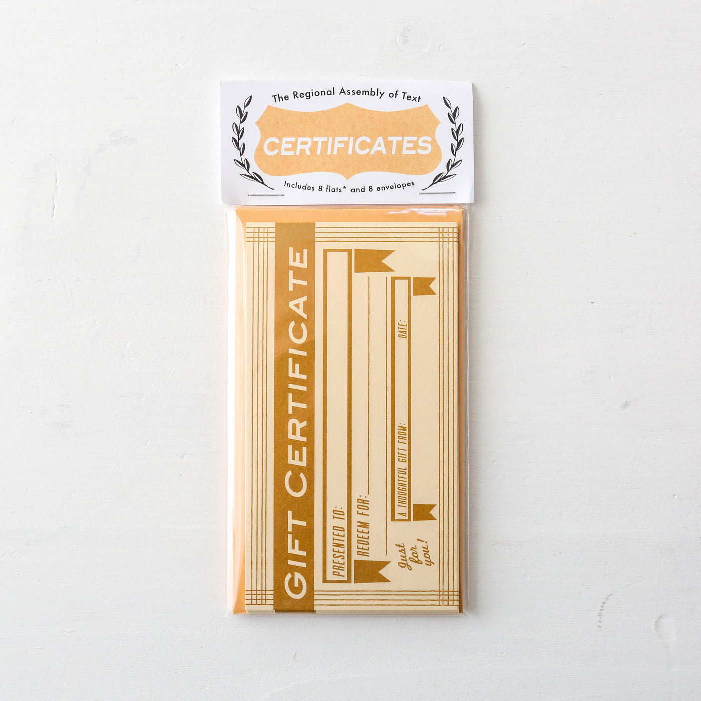 Blank Gift Certificates & Envelopes Brown - Pack of 8