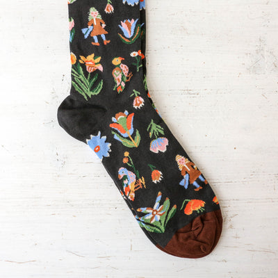 Bonne Maison Socks - Black Tapestry
