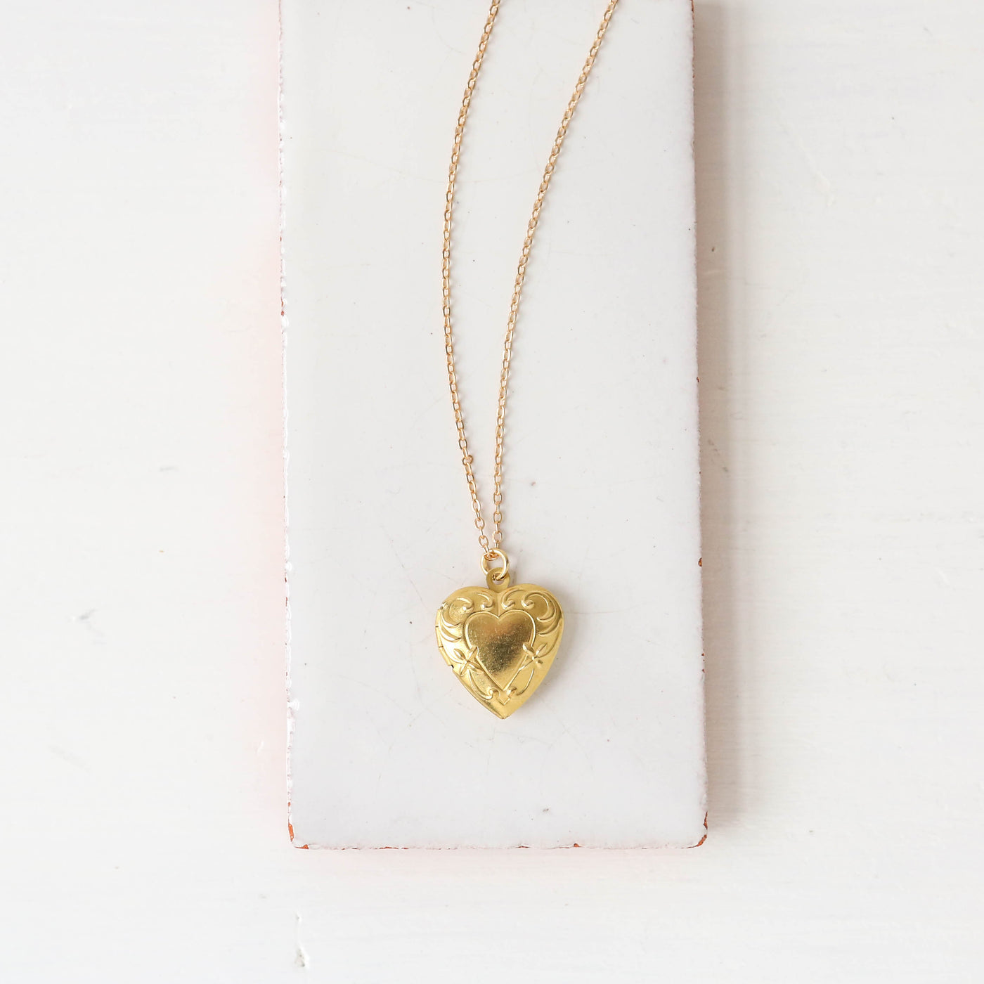 Art Nouveau Brass Heart Locket