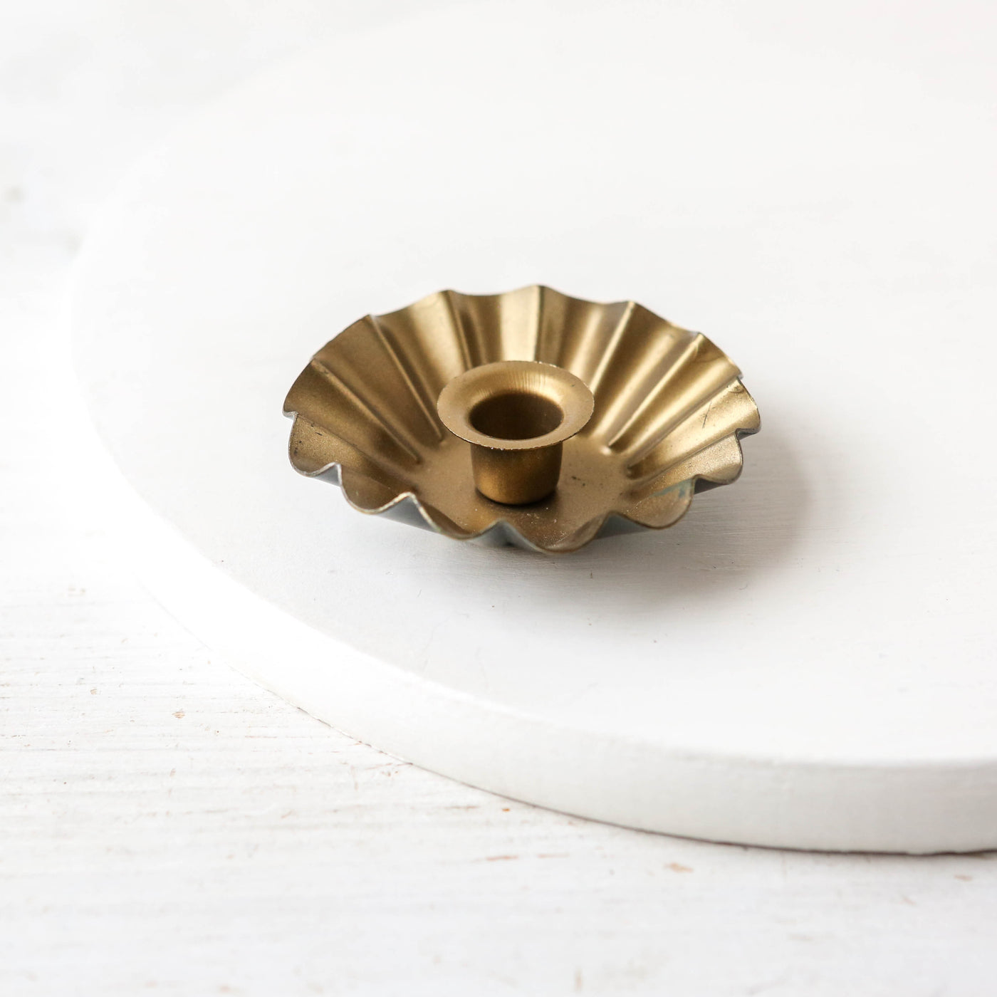 Brioche Ruffle Taper Candle Holder