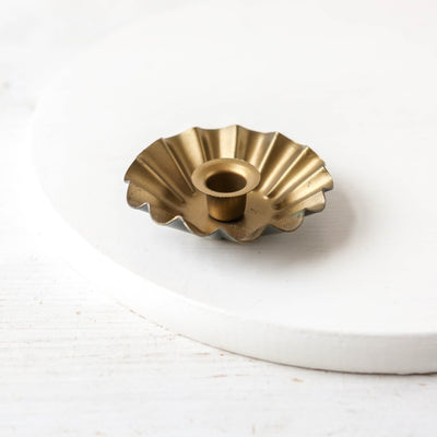 Brioche Ruffle Taper Candle Holder
