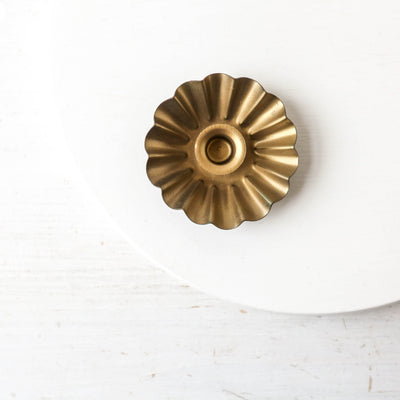 Brioche Ruffle Taper Candle Holder