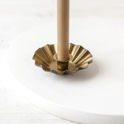Brioche Ruffle Taper Candle Holder