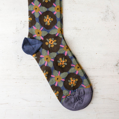 Bonne Maison Long Socks - Checkered Denim