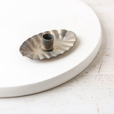 Oval Taper Candle Holder - Zinc