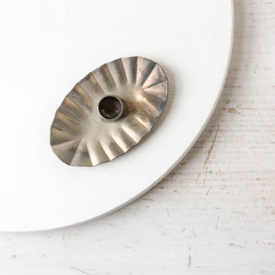 Oval Taper Candle Holder - Zinc
