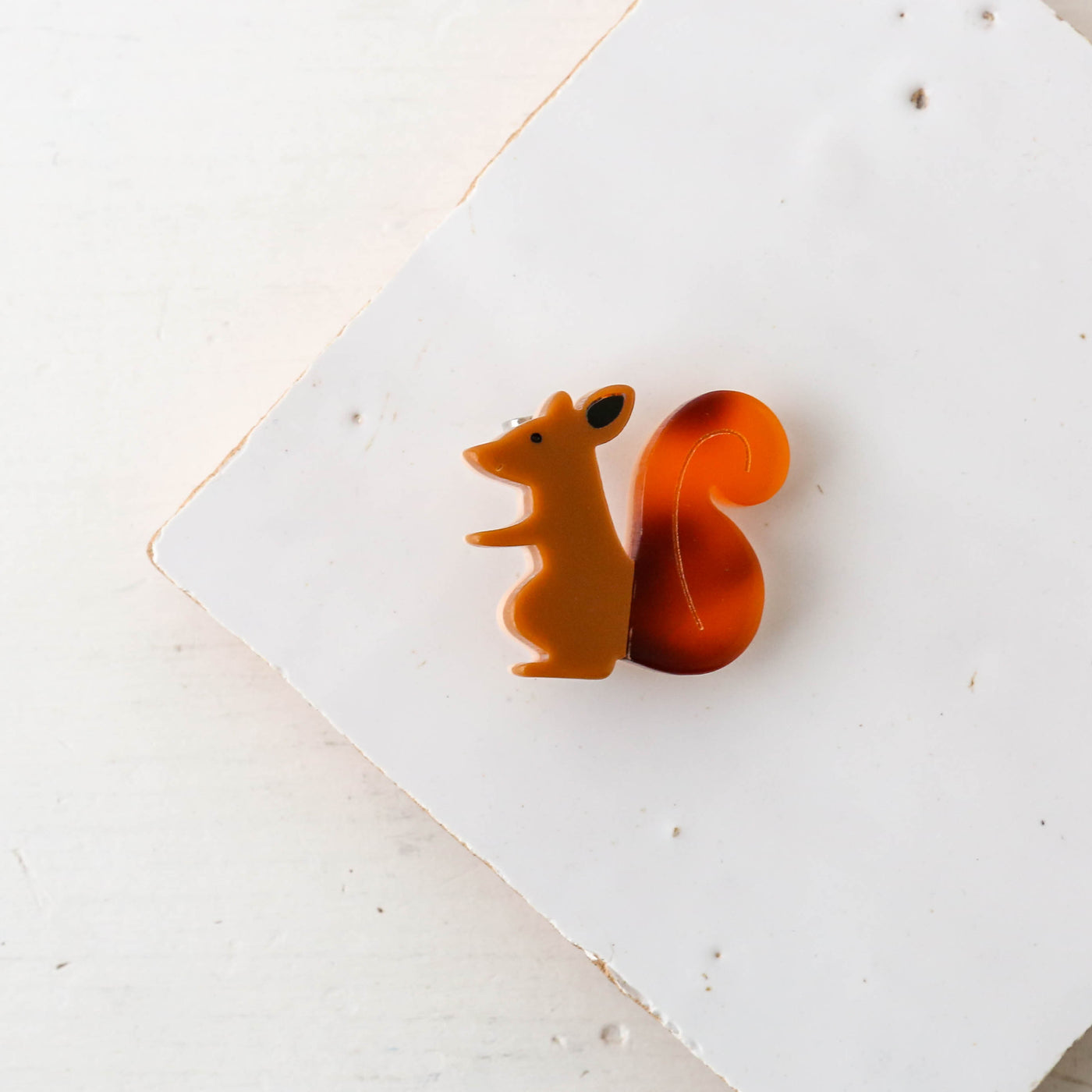 Bushy Tail Squirrel Brooch Resin Brooch