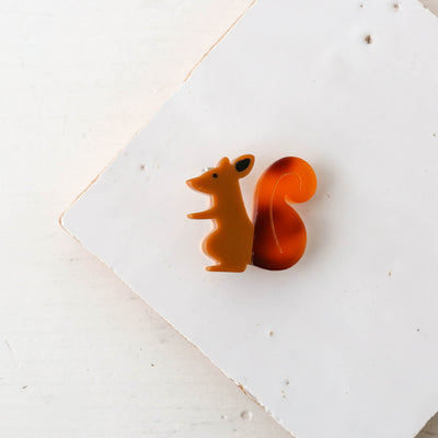 Bushy Tail Squirrel Brooch Resin Brooch