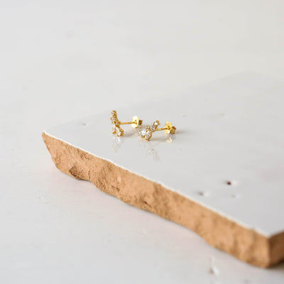 Tiny Leaf Sprig Earrings