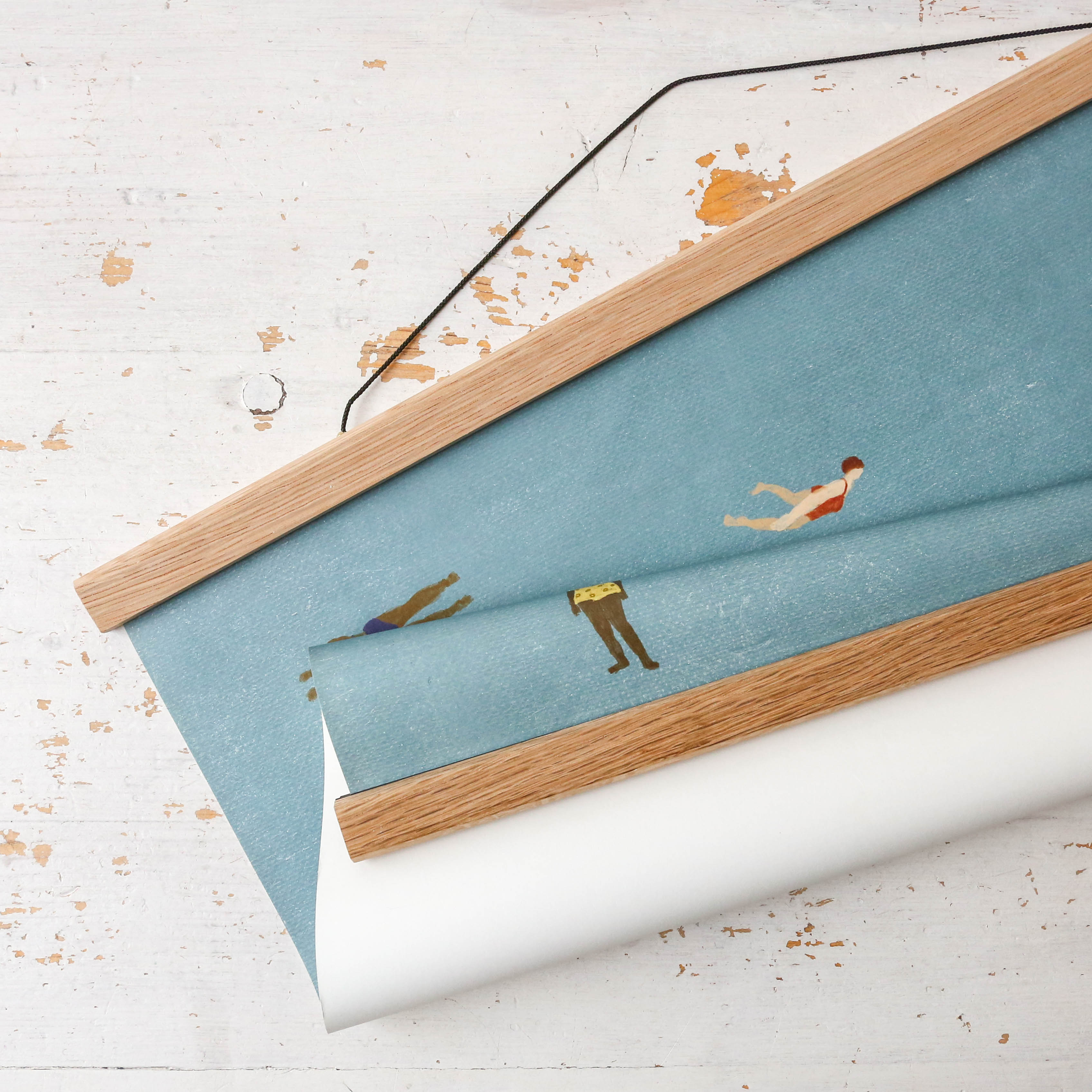 Oak Wood Poster Hanging Rail – Berylune