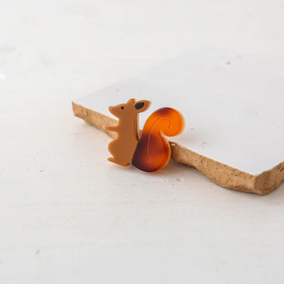 Bushy Tail Squirrel Brooch Resin Brooch