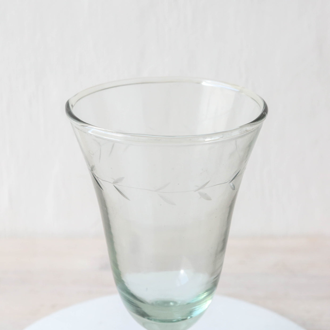Etched Vintage Style Red Wine Glass