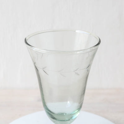 Etched Vintage Style Red Wine Glass