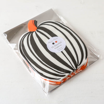 Stripe Pumpkin Paper Napkins