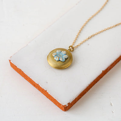 Forget-Me-Not Round Locket