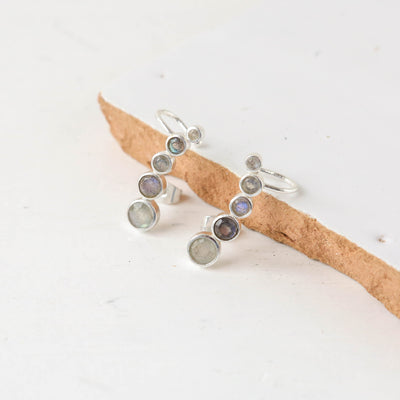 Elina Labradorite Ear Climber Earrings