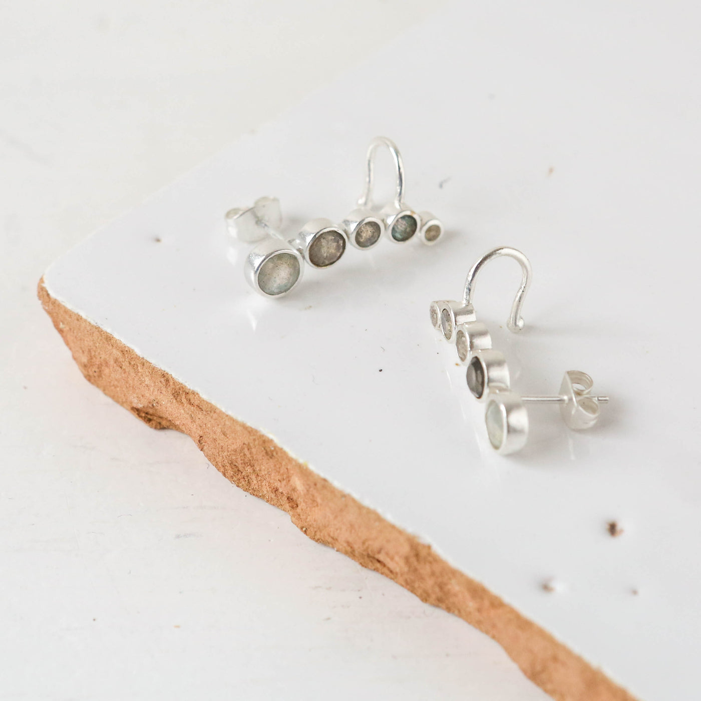 Elina Labradorite Ear Climber Earrings