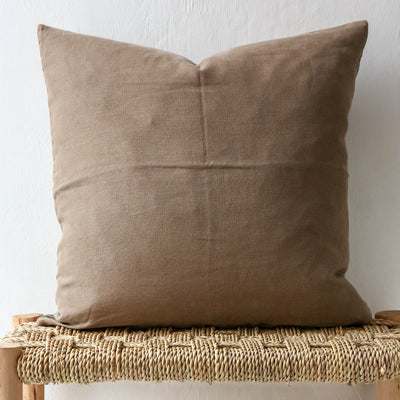 Linen Cushion Cover - Chocolate