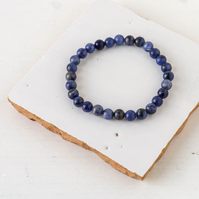 Gemstone Bead Stretch Bracelet - 6mm Beads