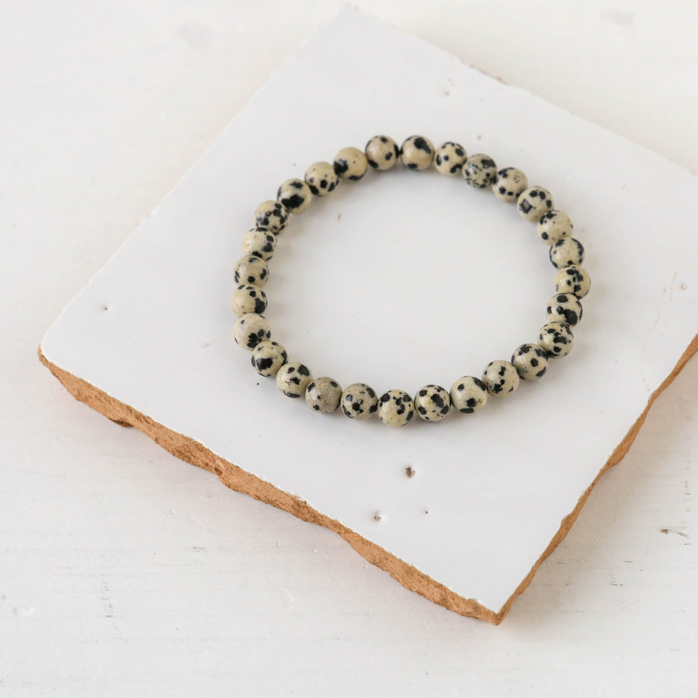 Gemstone Bead Stretch Bracelet - 6mm Beads