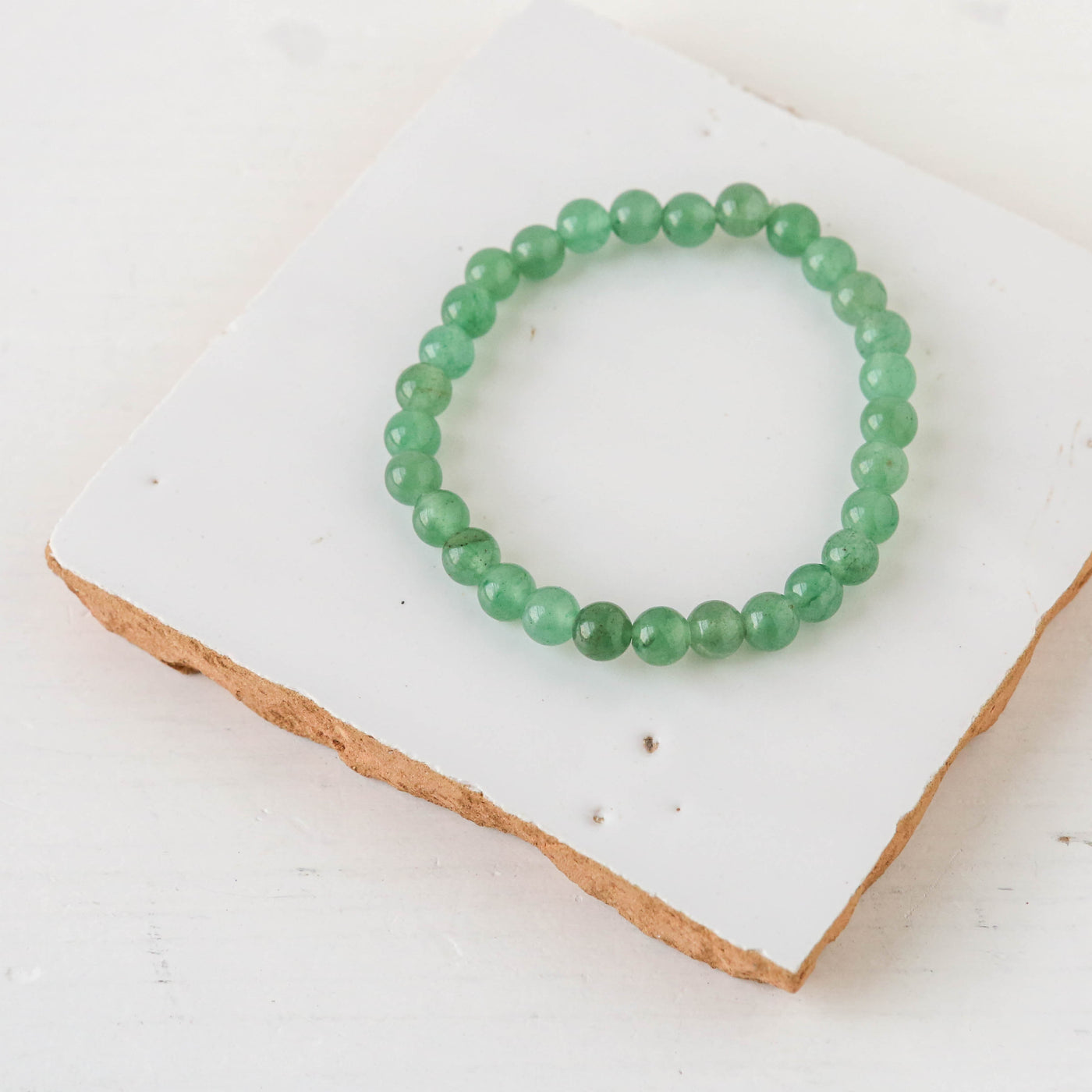 Gemstone Bead Stretch Bracelet - 6mm Beads