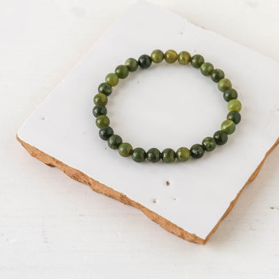 Gemstone Bead Stretch Bracelet - 6mm Beads
