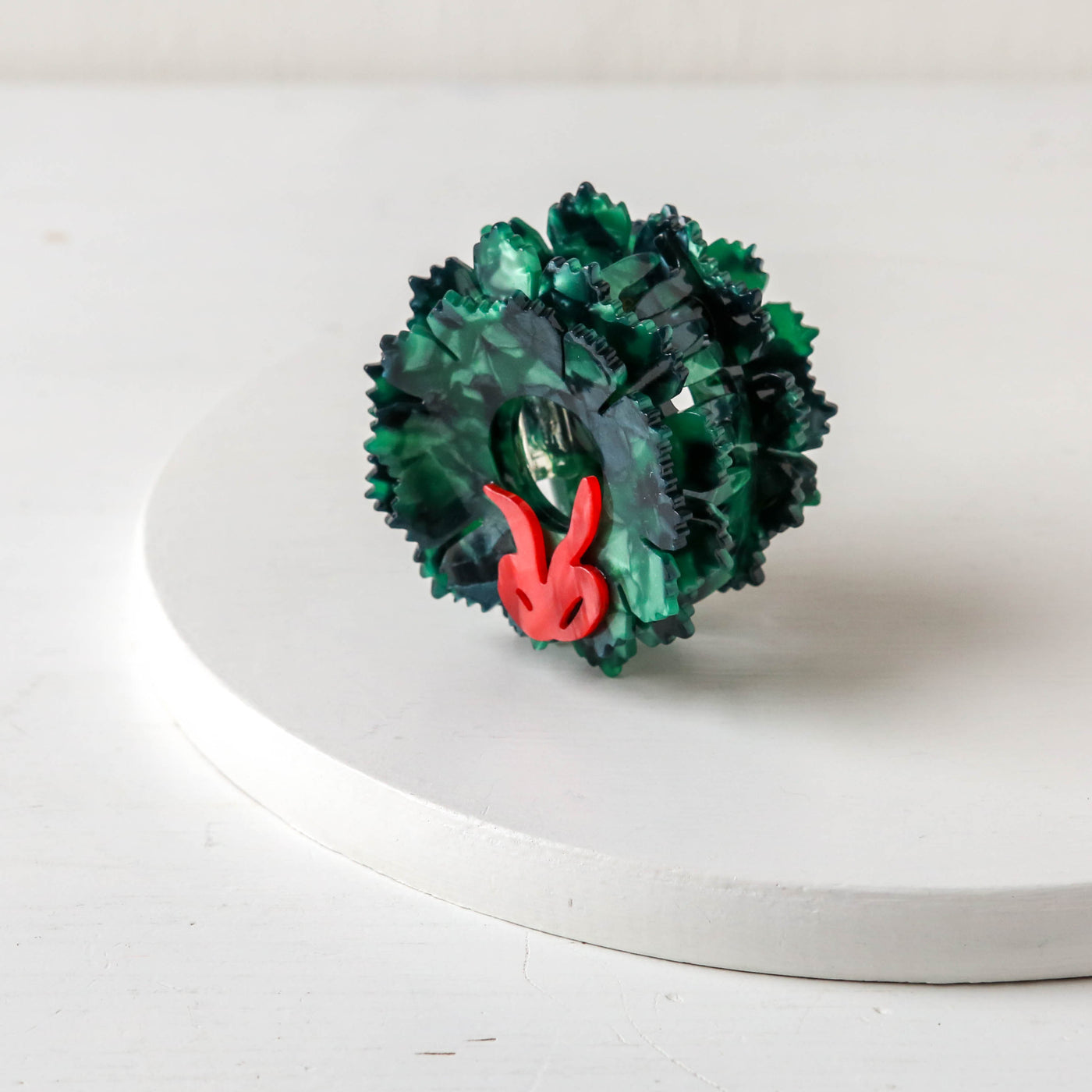 Hand Painted Cellulose Hair Claw - Origami Wreath