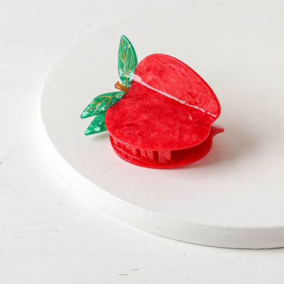 Hand Painted Cellulose Hair Claw - Apple