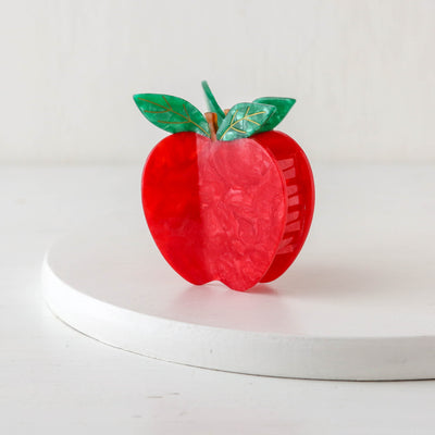 Hand Painted Cellulose Hair Claw - Apple