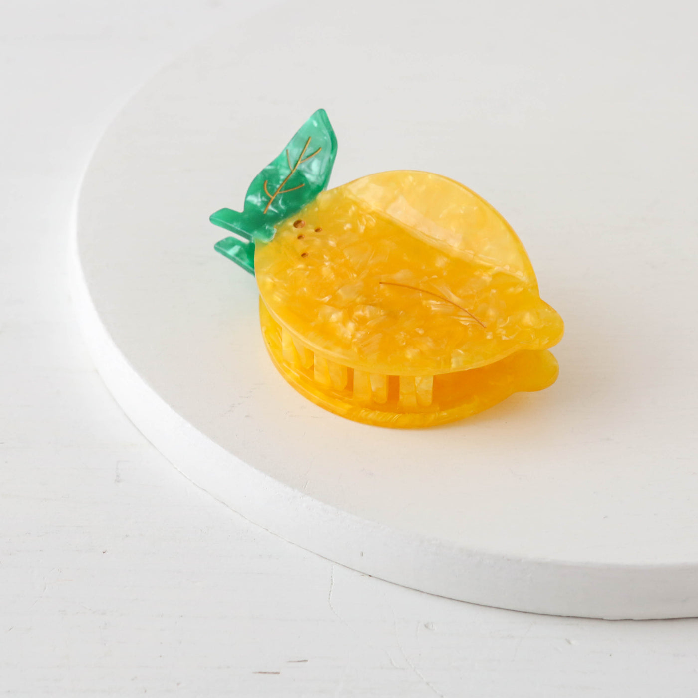 Hand Painted Cellulose Hair Claw - Lemon