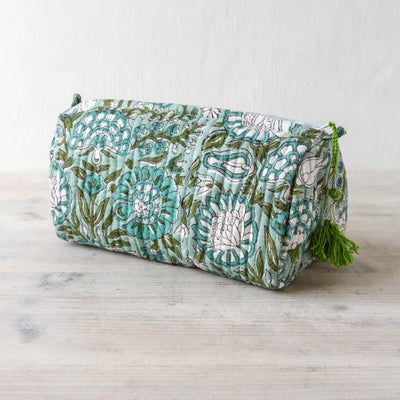 Quilted Cotton Wash Bag - Medium