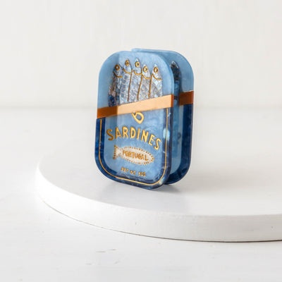 Hand Painted Cellulose Hair Claw - Canned Sardines